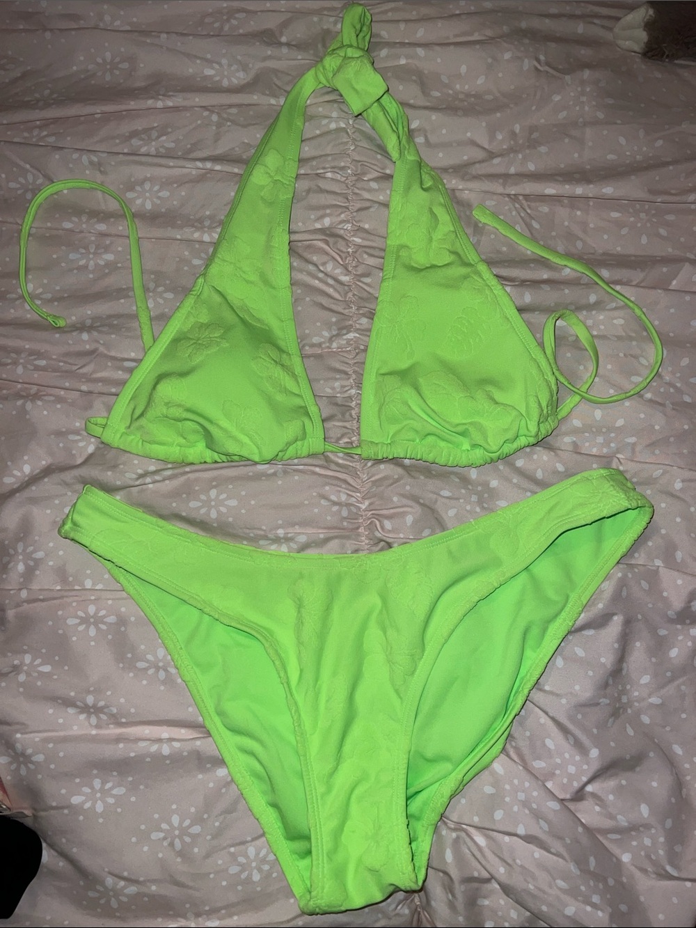 wild fable Neon Green Triangle Bikini Set